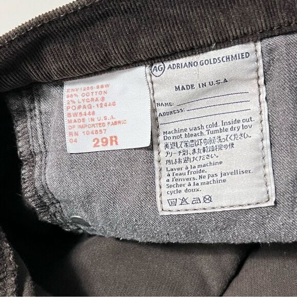 Ag Adriano Goldschmied The Stevie Slim Straight Corduroy Pants in Brown - Picture 8 of 12